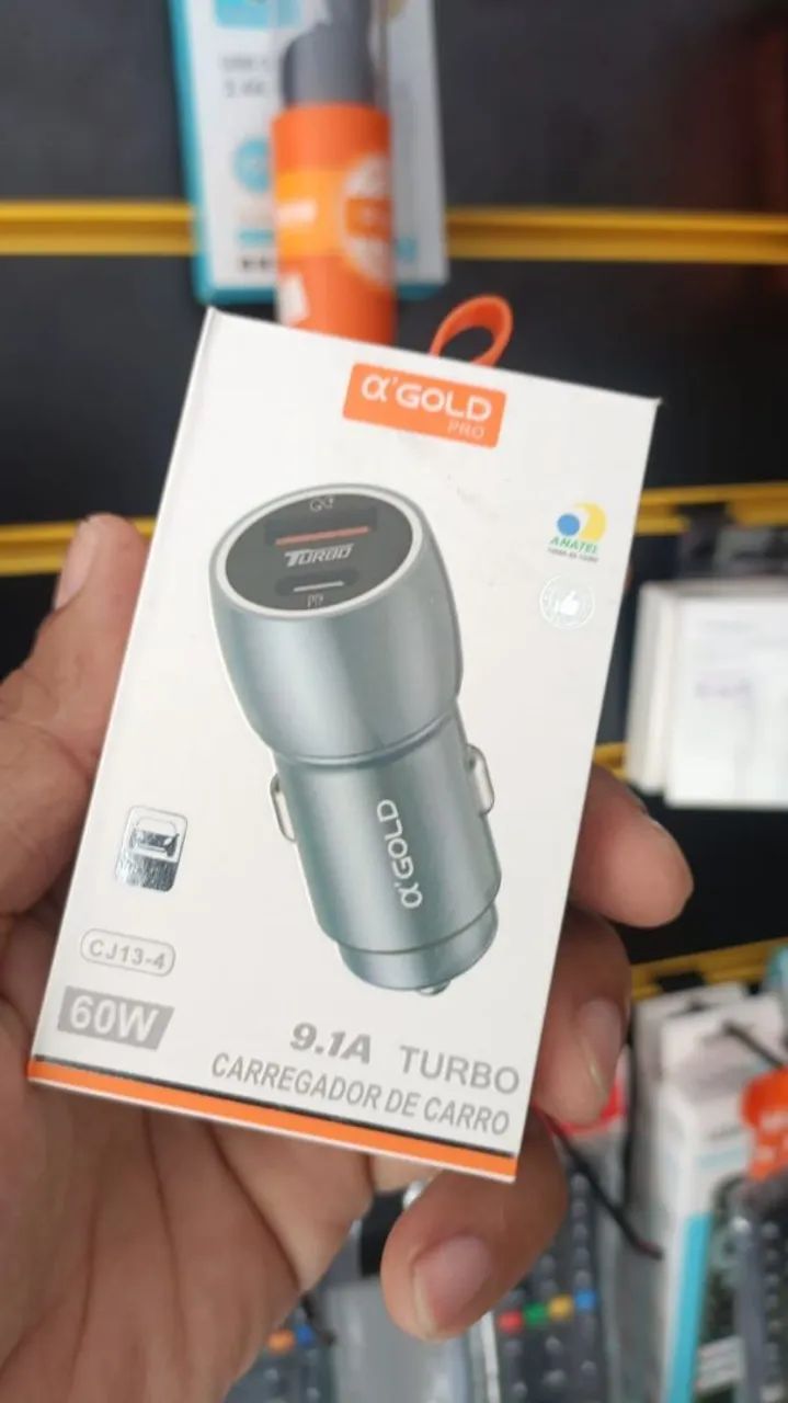 Carregador veicular turbo pro seu celular 30 minutos  - Foto 3