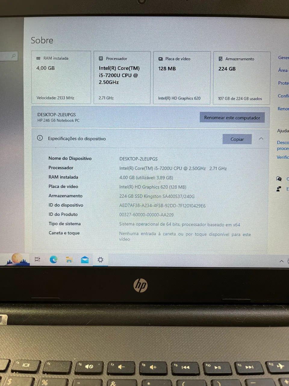 Notebook HP 246 G6 - Intel Core i5 | SSD 240 GB  - Foto 2