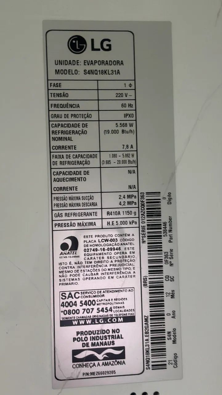 Ar-condicionado LG 18 mil btus 2000,00 - Foto 3