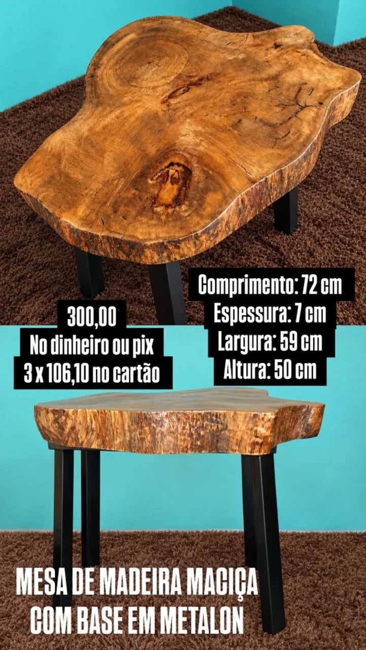 Mesa de madeira maciça  - Foto 4