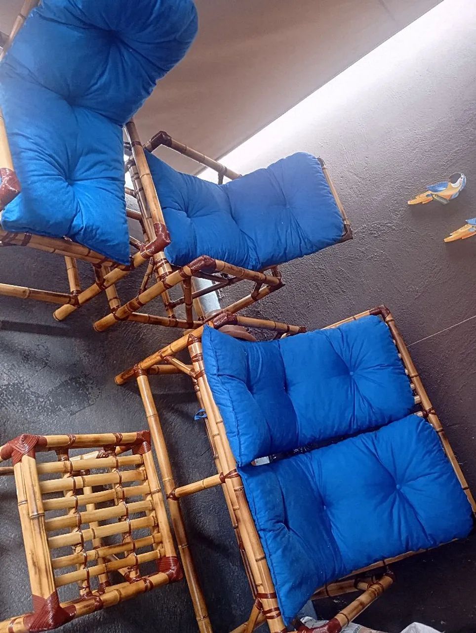 Jogo de cadeiras de bambu  - Foto 2