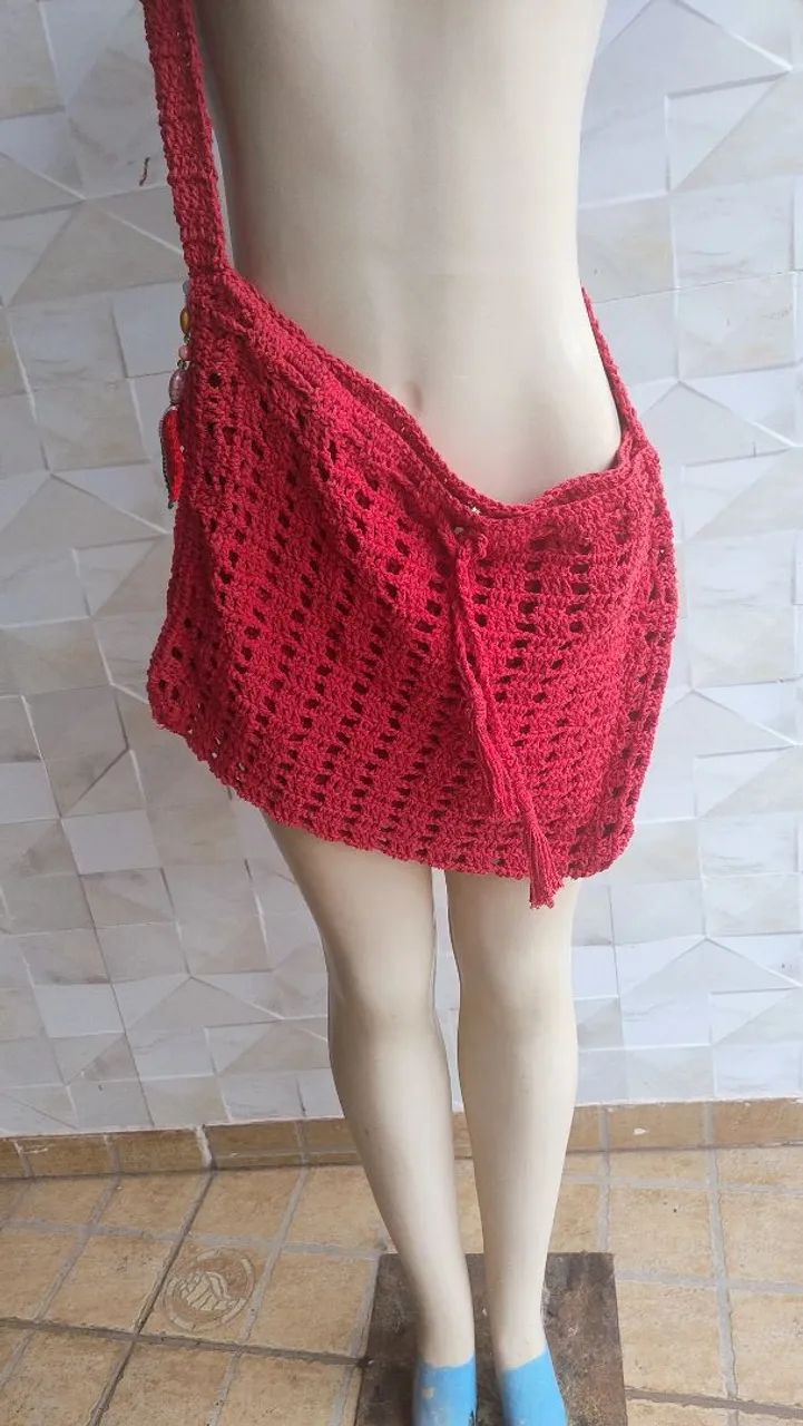 Bolsa crochê manual grande - Foto 4