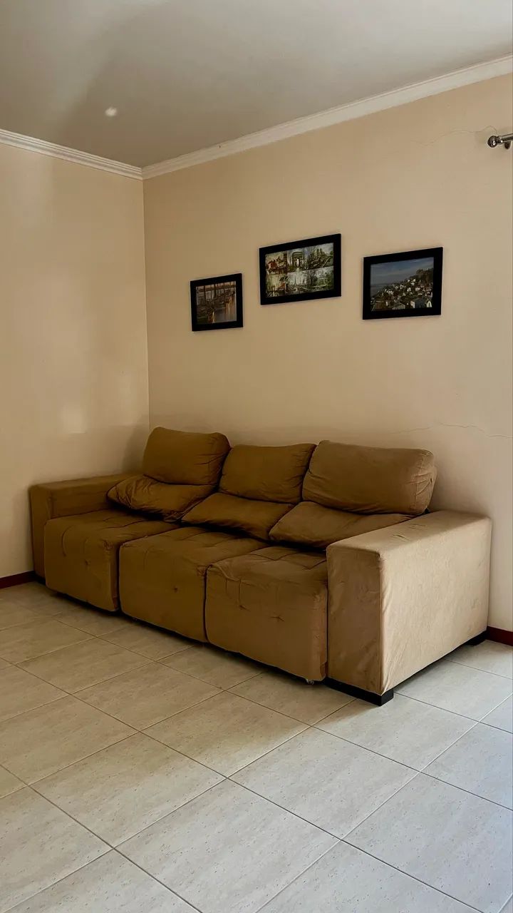 Sofá Retrátil 3 Lugares Bege - Foto 3