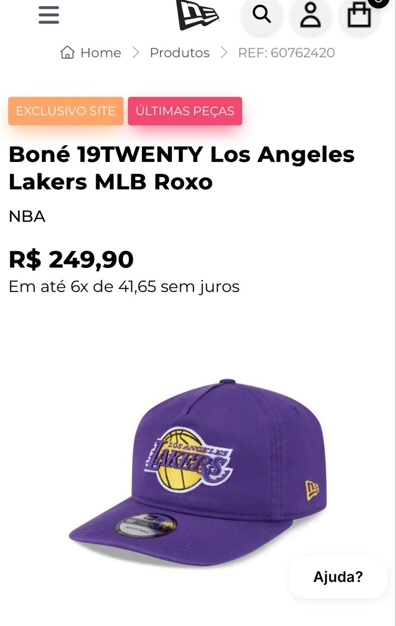 Boné New Era Lakers - Novo Sem Uso - Foto 5