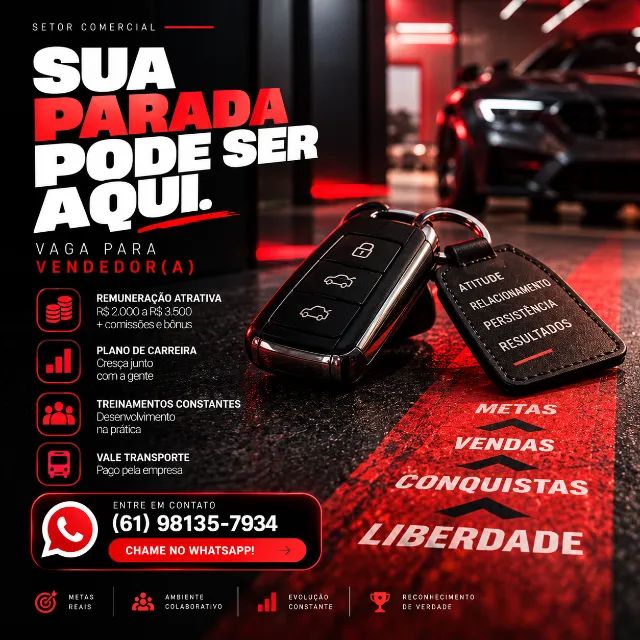 ASSISTENTE DE VENDAS | CONTRATAÇÃO IMEDIATA