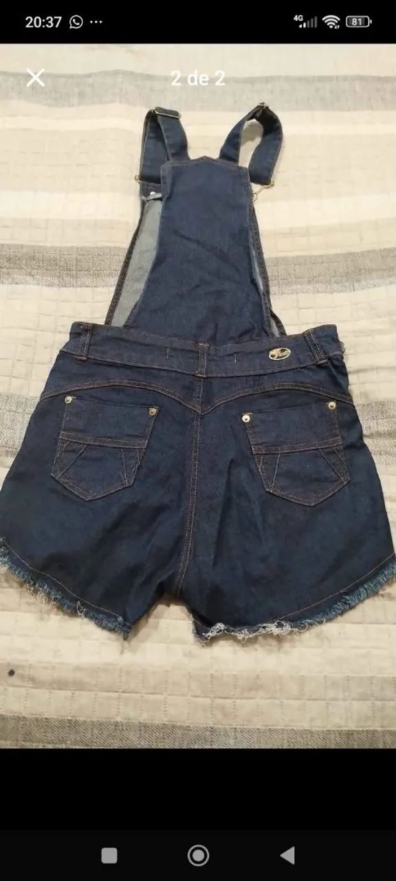 Jardineira jeans feminina  - Foto 2