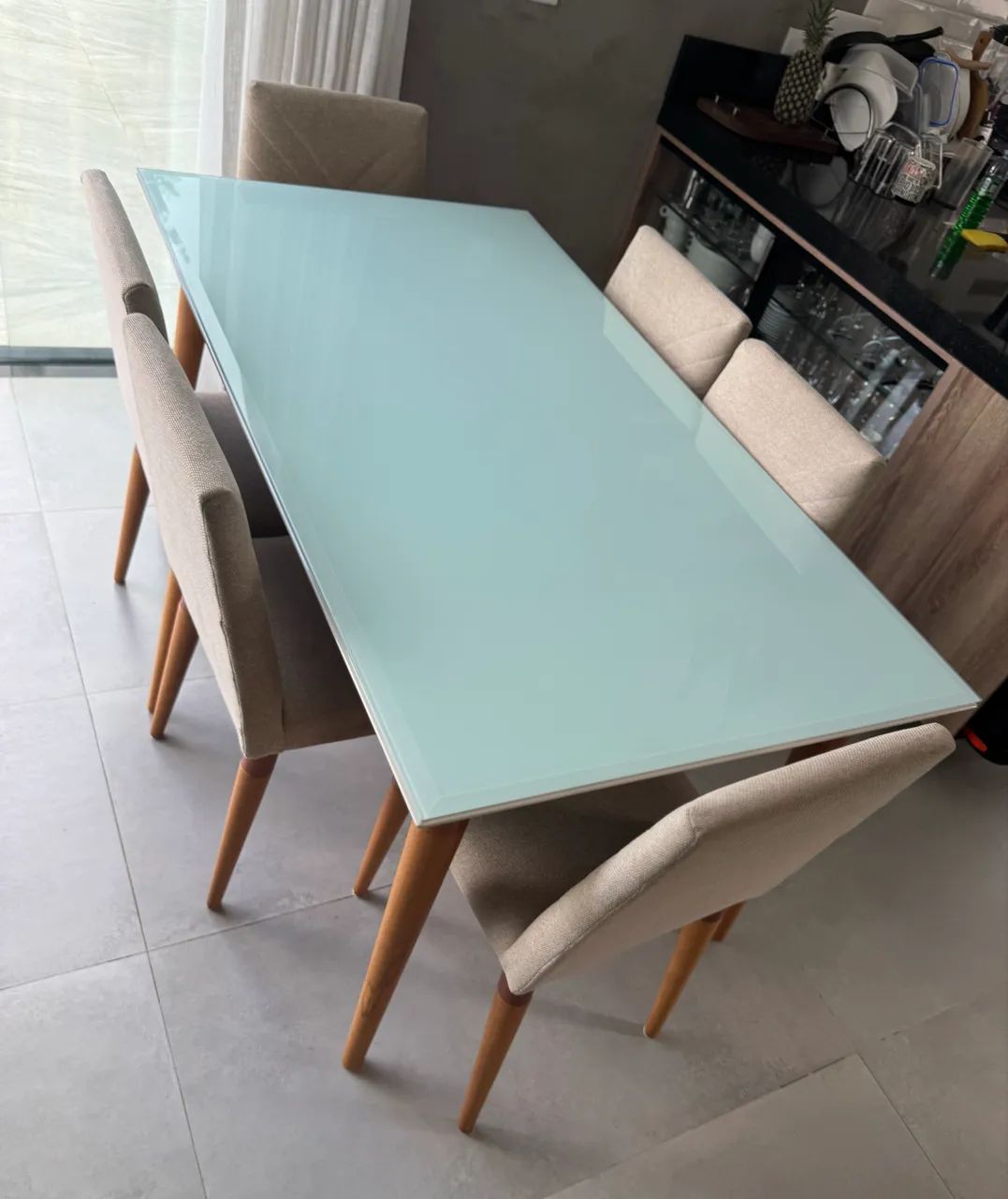 Mesa de vidro com 6 cadeiras - Foto 4