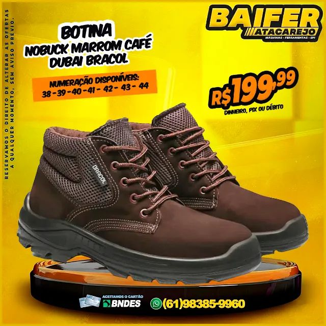 Botina Nobuck Marrom Café Dubai Bracol