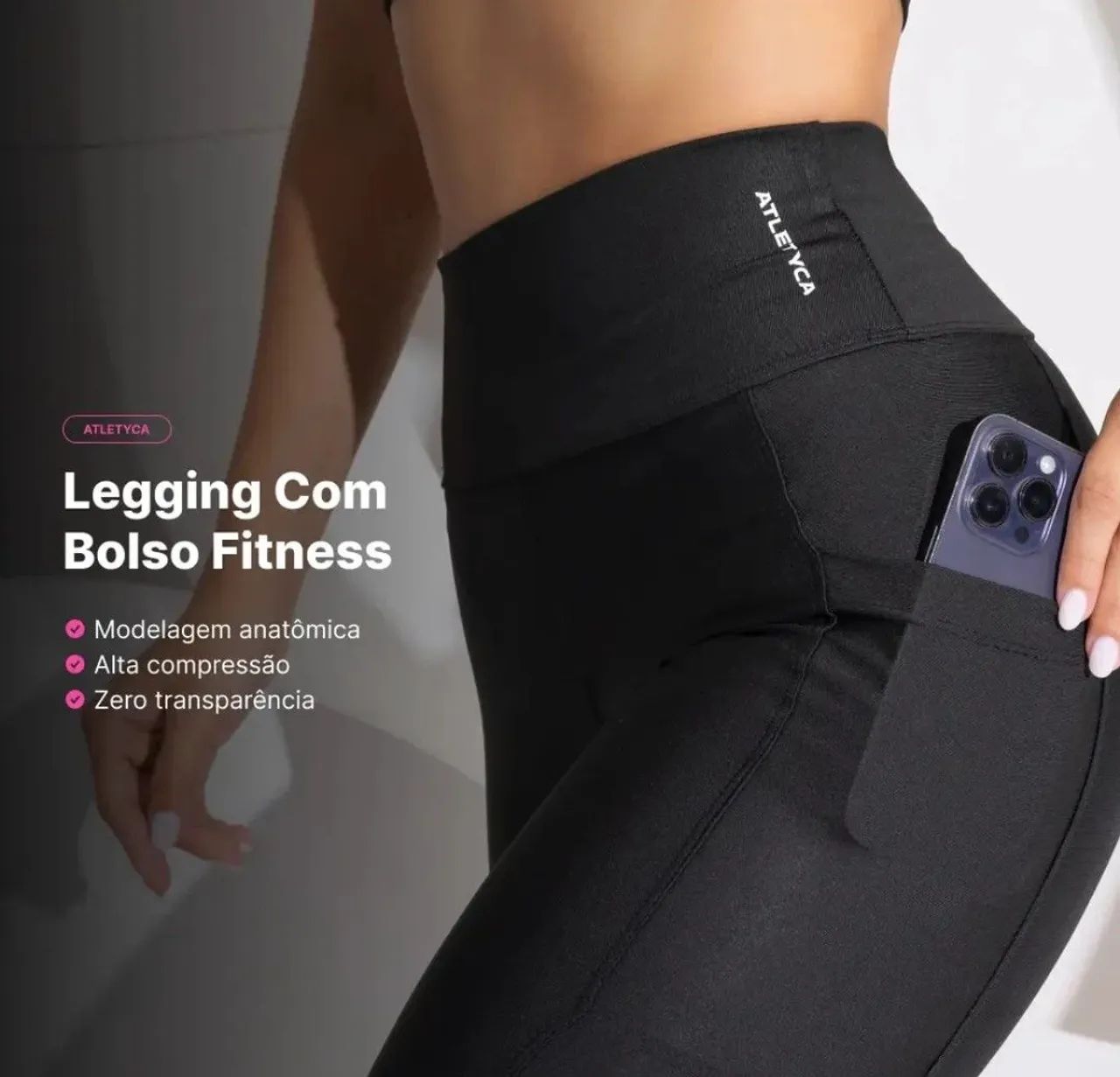 Legging preta feminina - P - Foto 3