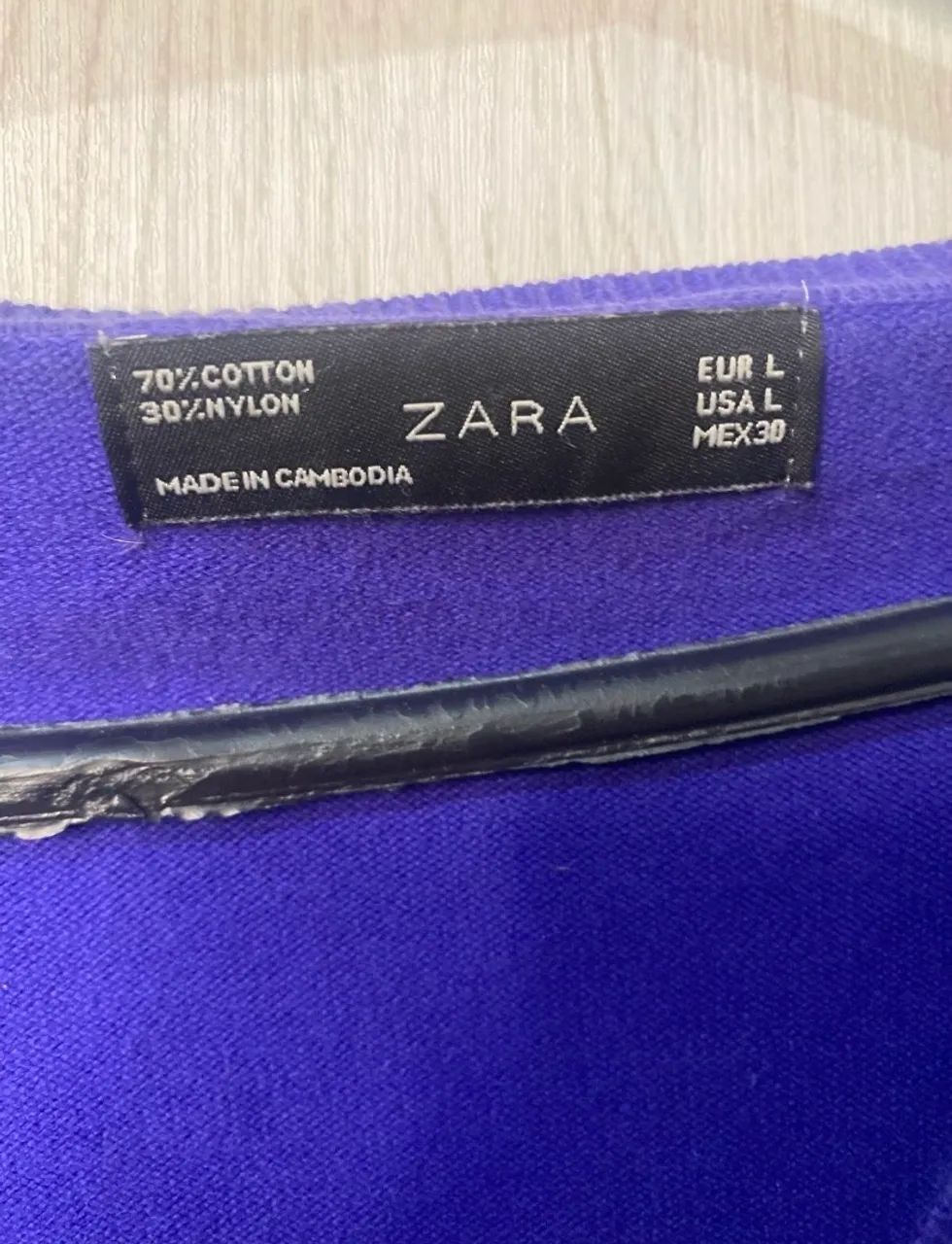 Cardigan Zara feminino azul  - Foto 2