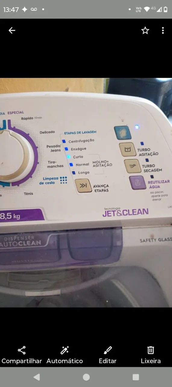 Lava e Seca Electrolux 8,5kg Jet&Clean - Motor e Placa OK - Foto 2