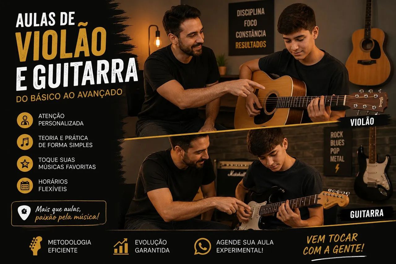 Aulas de violão e guitarra 