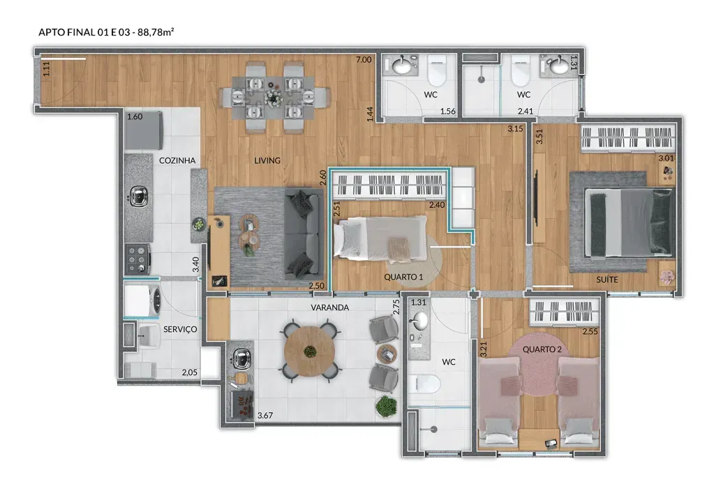 PLANTA 88m²