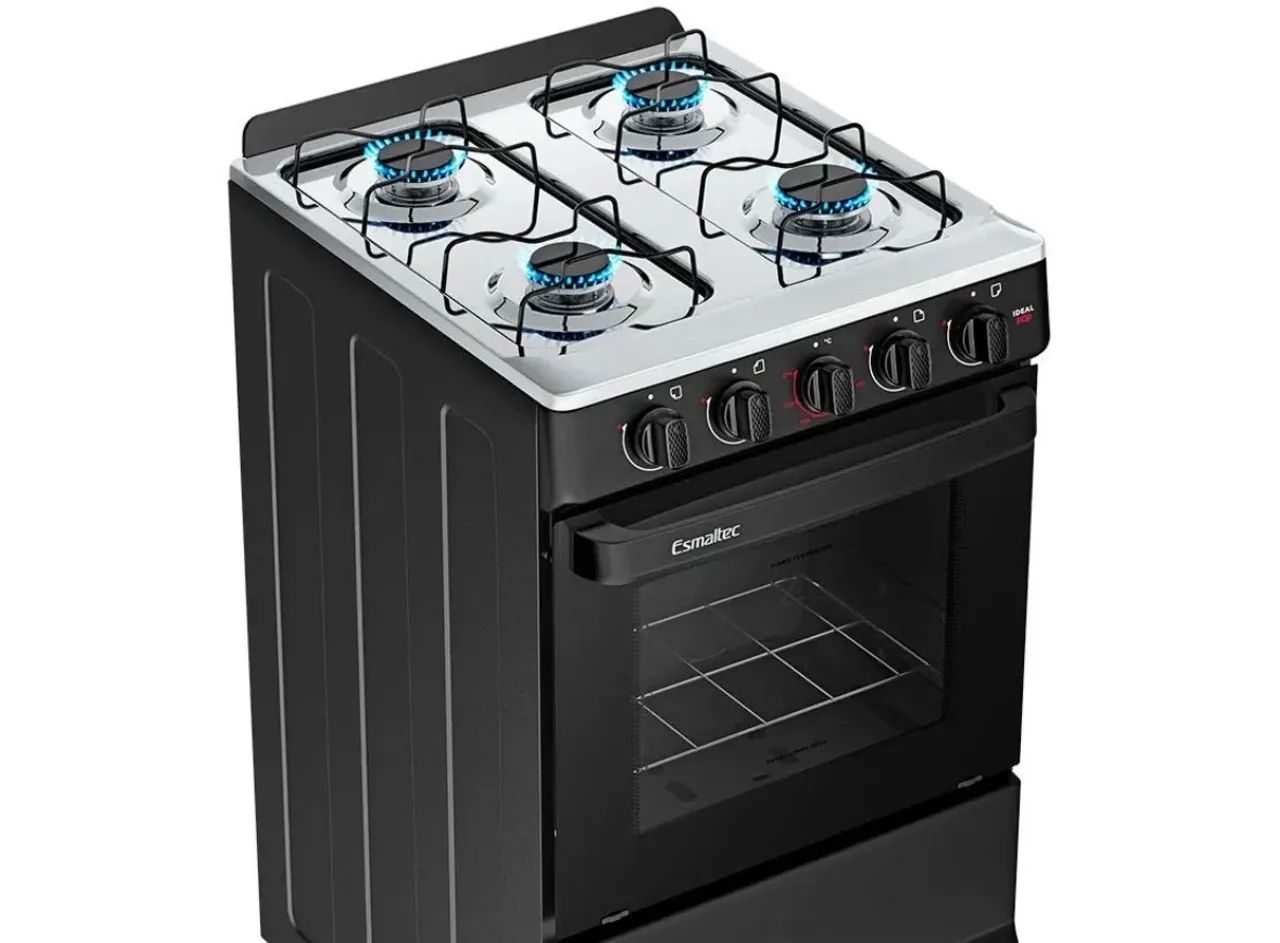 Vendo fogão 4 bocas Esmaltec Preto Seminovo