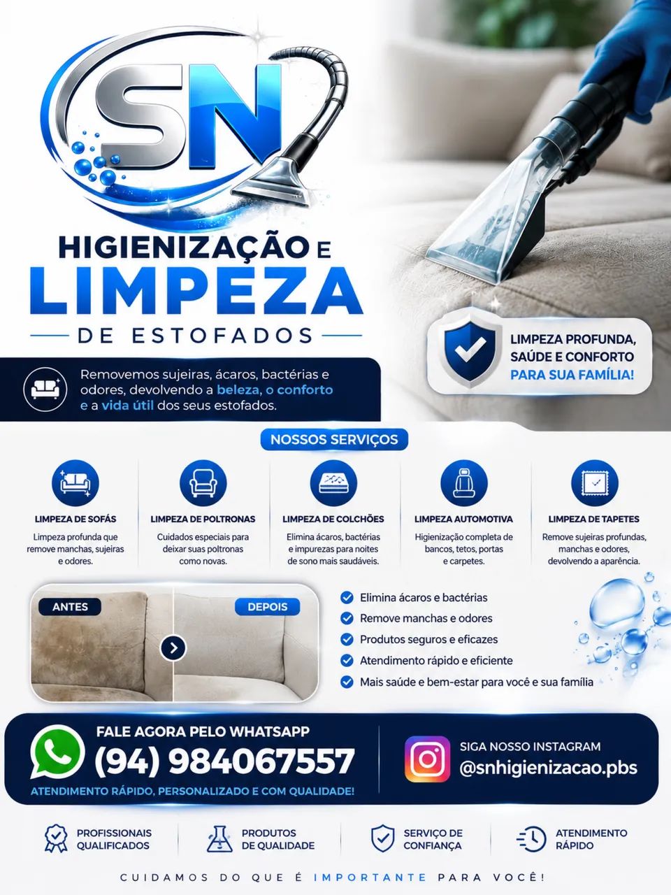 HIGIENIZAÇÃO E LIMPEZA DE ESTOFADOS - Foto 3