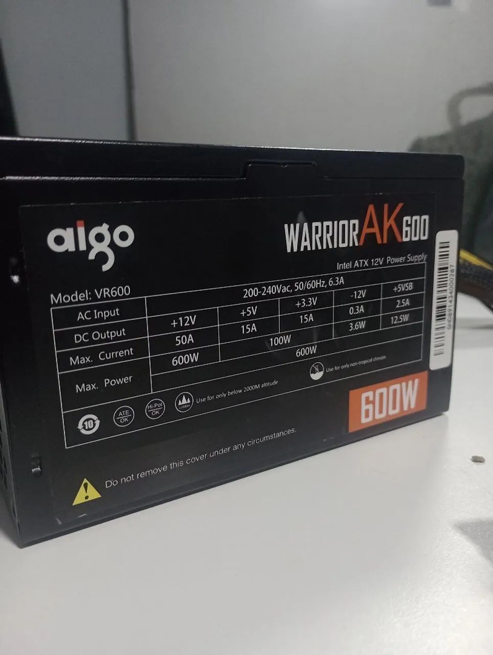 Fonte ATX Aigo Warrior 600W
