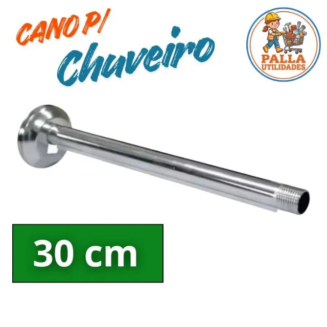 Braço Cano Para Chuveiro em Alumínio Polido 30cm e 40cm - Foto 4