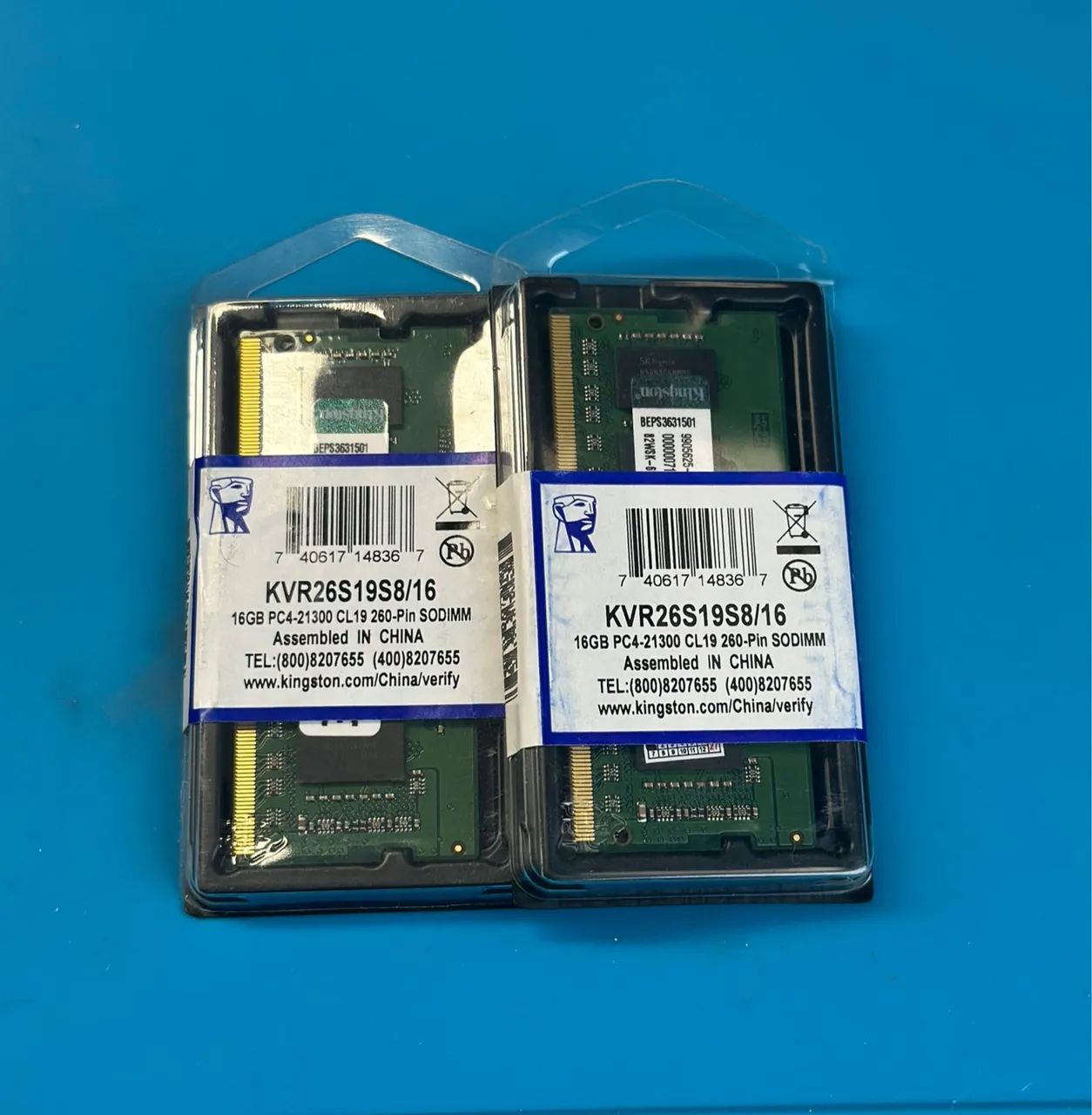 Kit 32GB RAM DDR4 Notebook Kingston (2x16GB) Lacradas 2666MHz