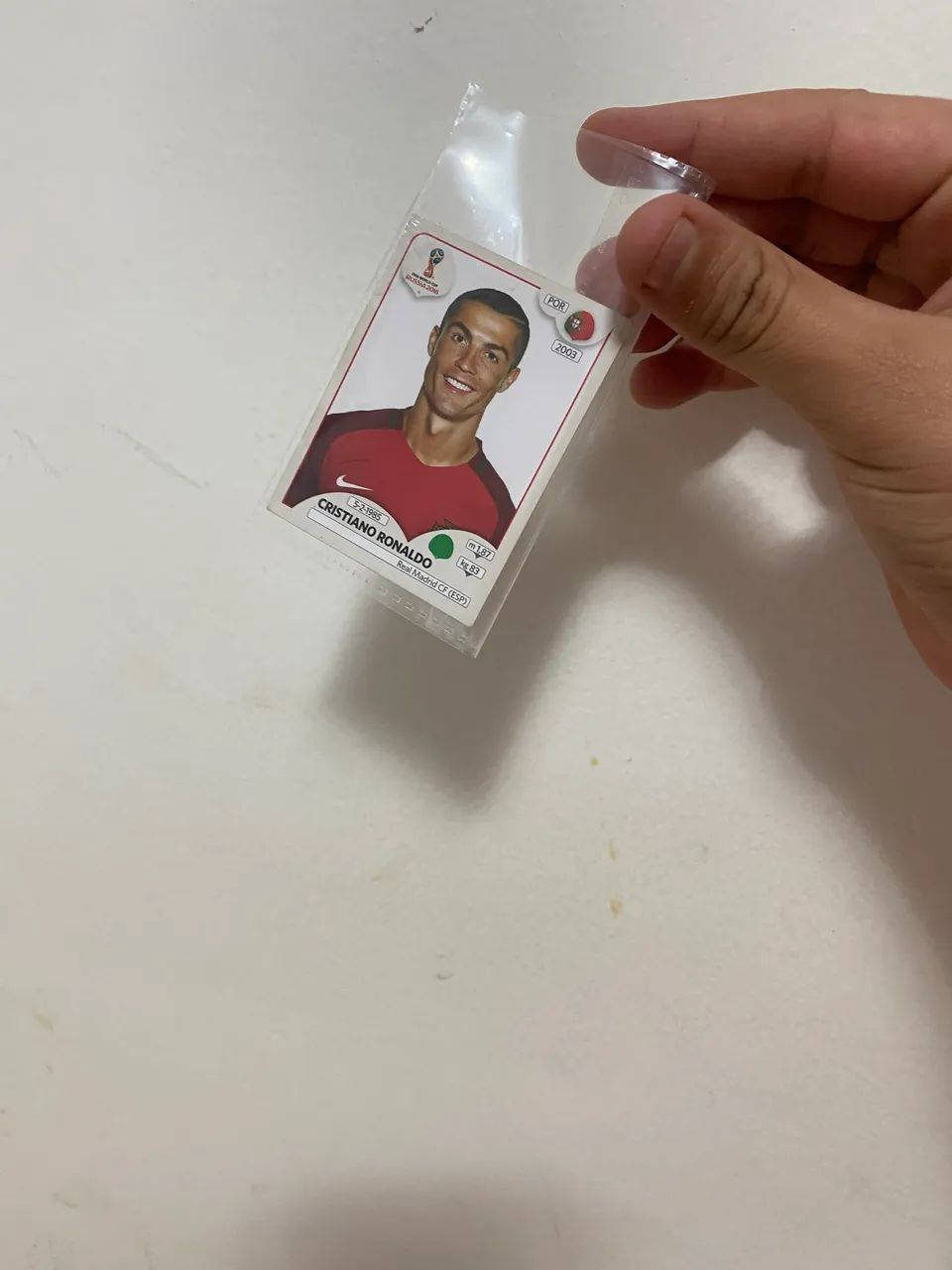 Figurinha do Cristiano Ronaldo da copa de 2018 em perfeito estado 