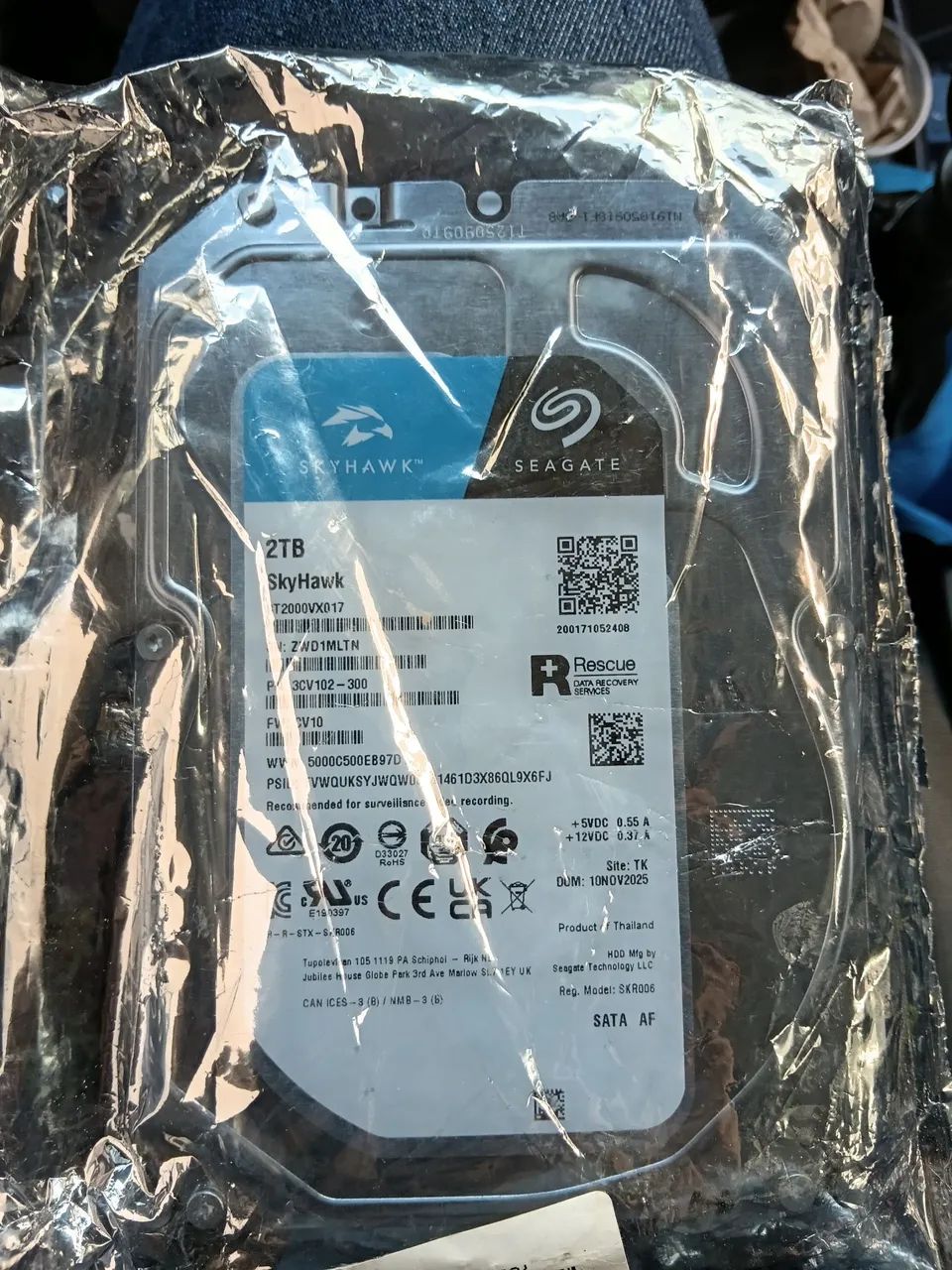 HD Seagate skyhawk 2 tb para segurança eletrônica.