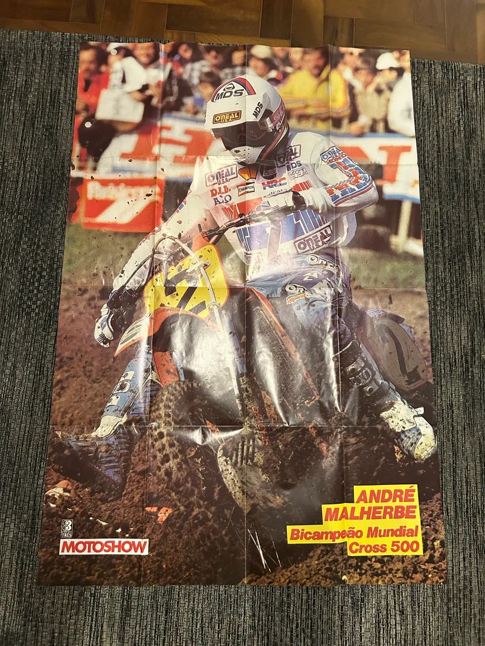 Poster Gigante Moto Cross Anos 80 Andre Malherbe Motoshow 1,10x0