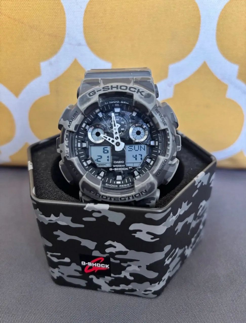 relógio casio g-shock ga-100cm camuflado