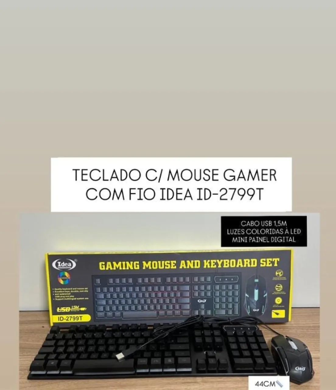 TECLADO E MOUSE GAMER KIT RGB - Foto 2
