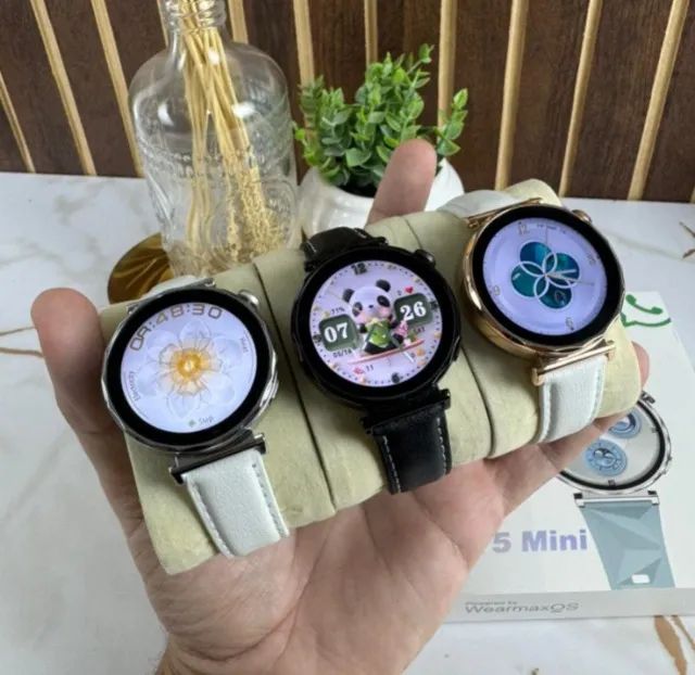 RELOGIO SMARTWATCH REDONDO A PROVA DE AGUA GT5 MINI 