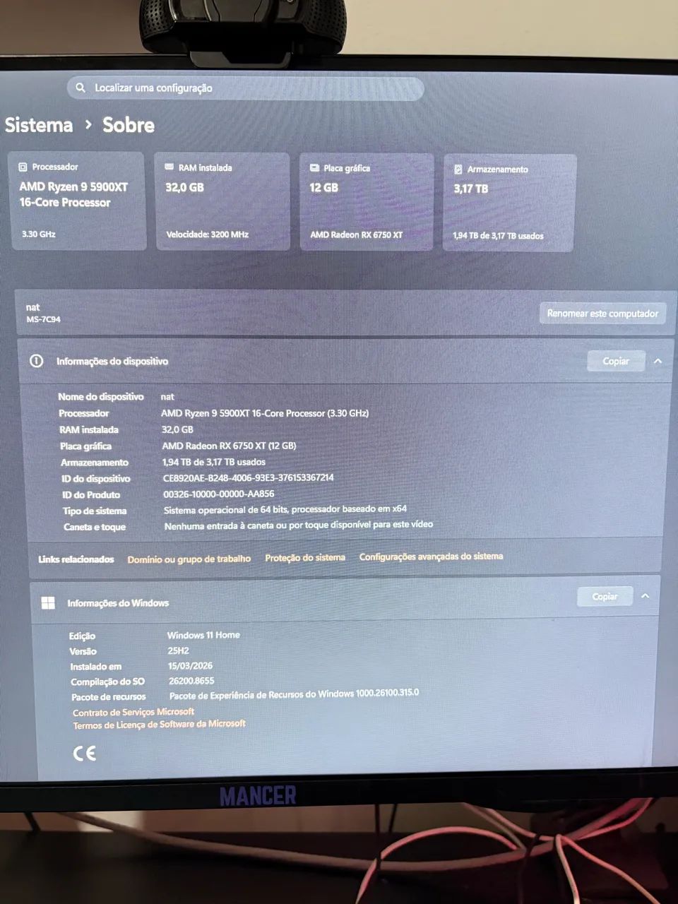 Desktop Ryzen 9 + RTX 6750 XT + 32GB - Foto 3