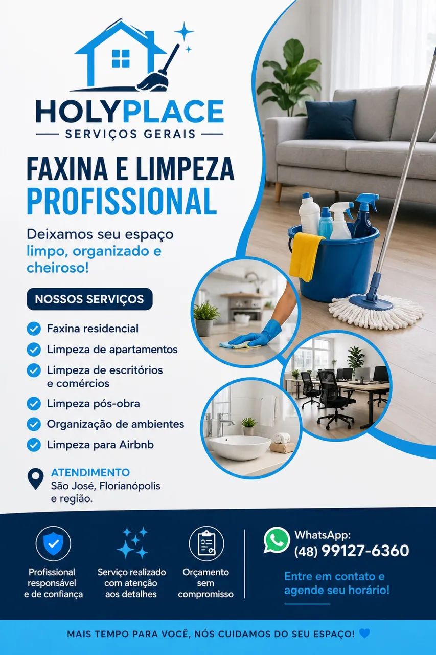 HOLYPLACE SERVIÇOS GERAIS - Faxina e Limpeza Profissional ?
