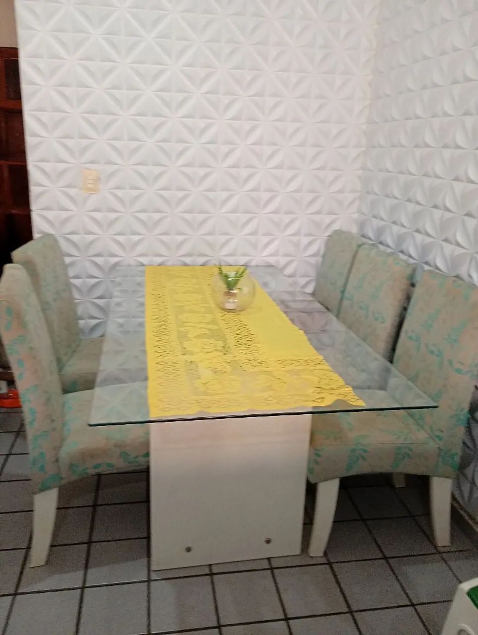 Mesa 6 cadeiras com tampo de vidro - Foto 3
