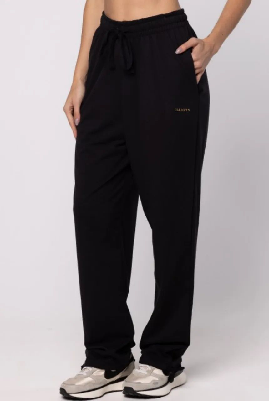 Calça oversized de Moletinho Preto - Foto 5