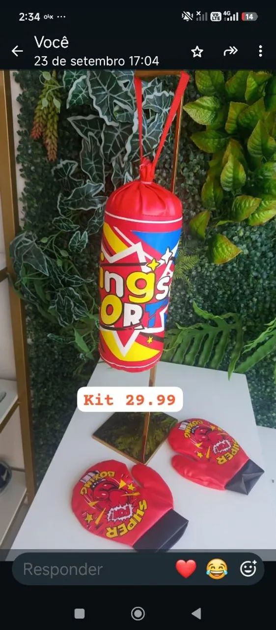 Kit boxe c 2 luvas e o soco 