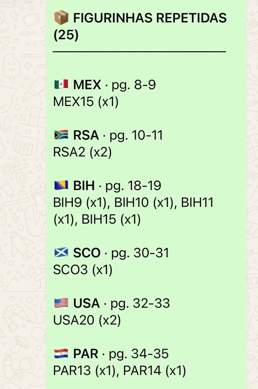 Figurinha da copa 2026