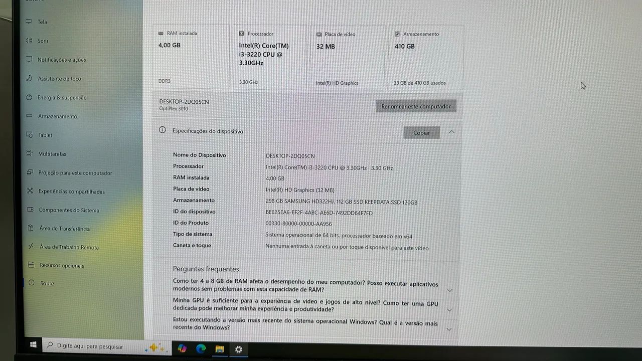 Pc Dell Optiplex 3010 Intel Core i3-3220 CPU @ 3.30GHz - Foto 5