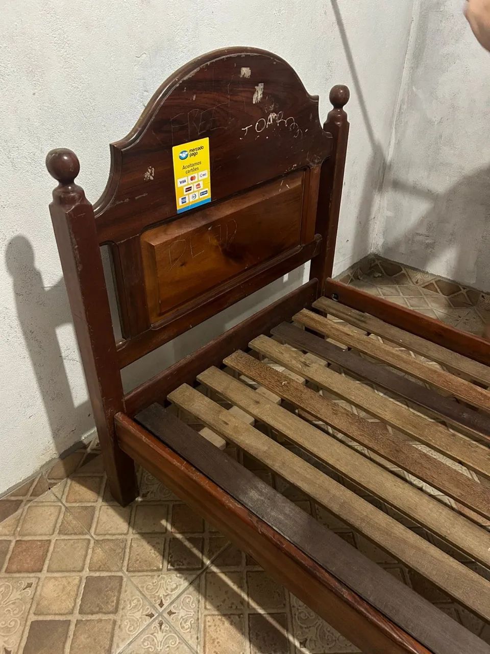 Cama de Solteiro Madeira Maciça Resistente com colchão  - Foto 3