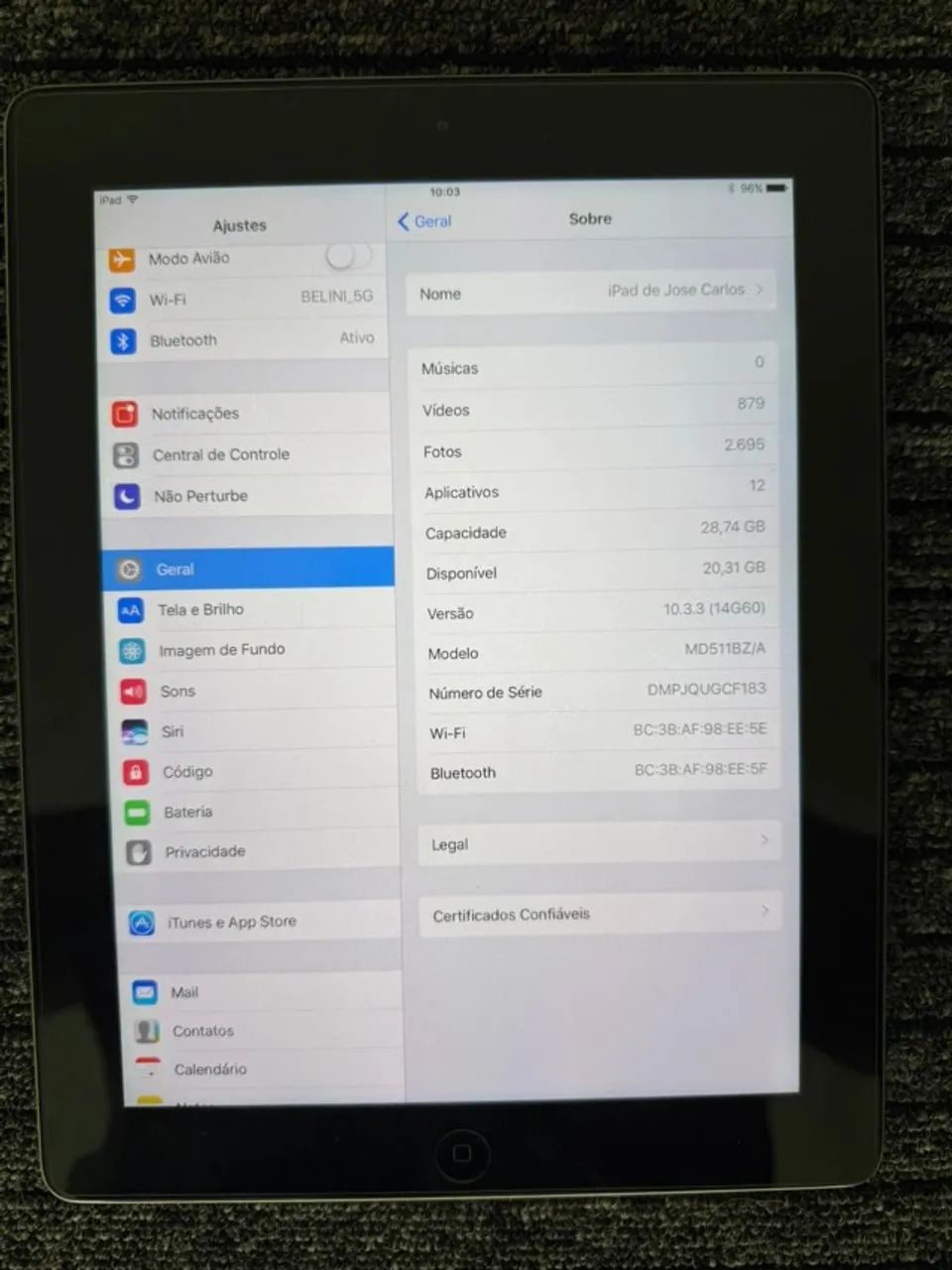 Apple iPad A1458 (4ª geração) Wi-Fi 32GB Preto/Prata 10