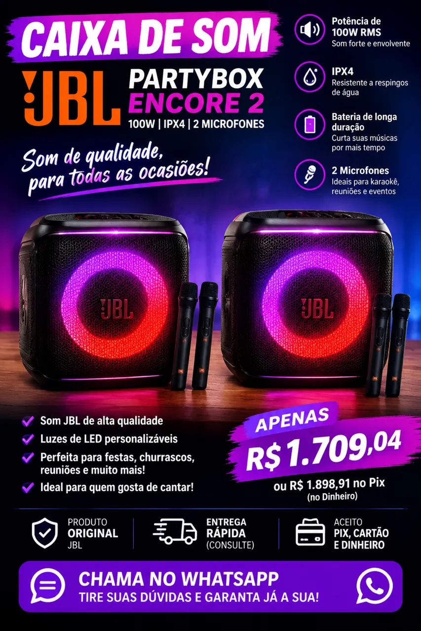 ? JBL PARTYBOX ENCORE 2 - 100W RMS ? - Foto 2