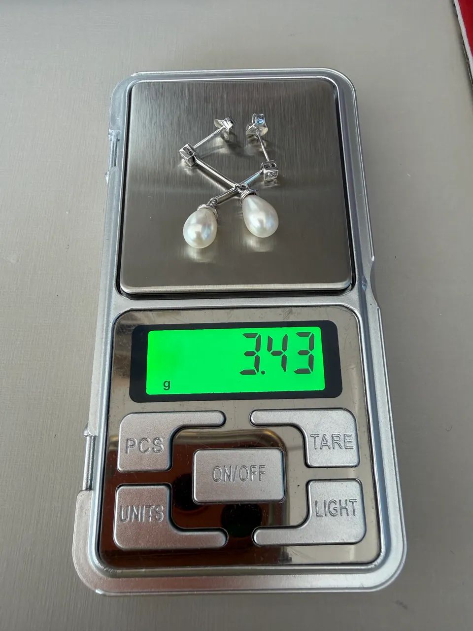 Brinco Ouro Branco com Pérola e Brilhante - Foto 4