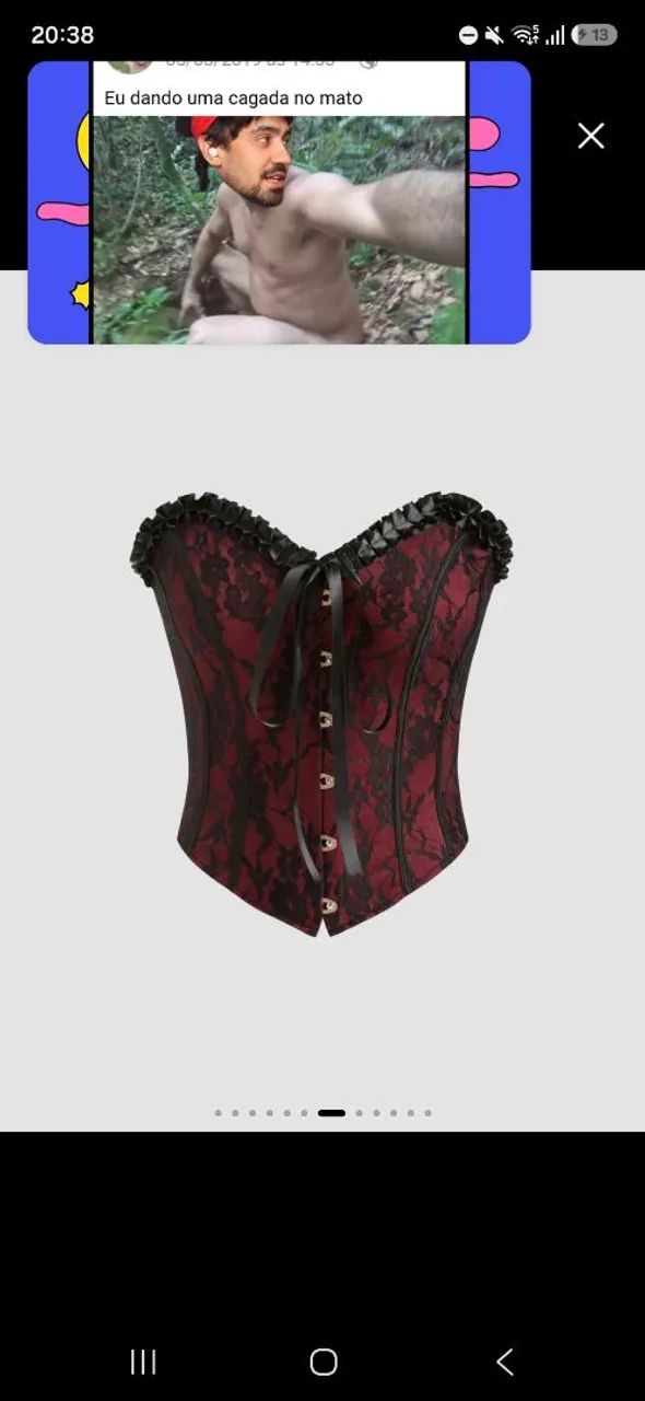 Corset vermelho com renda - Foto 4
