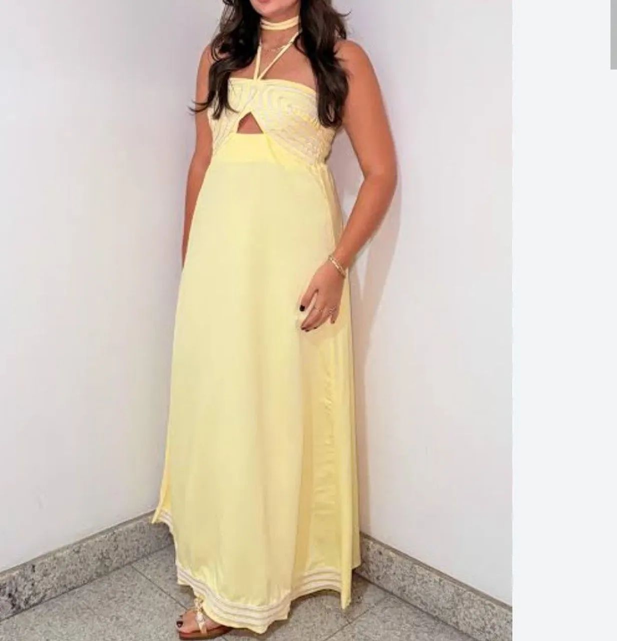 Vestido longo amarelo 