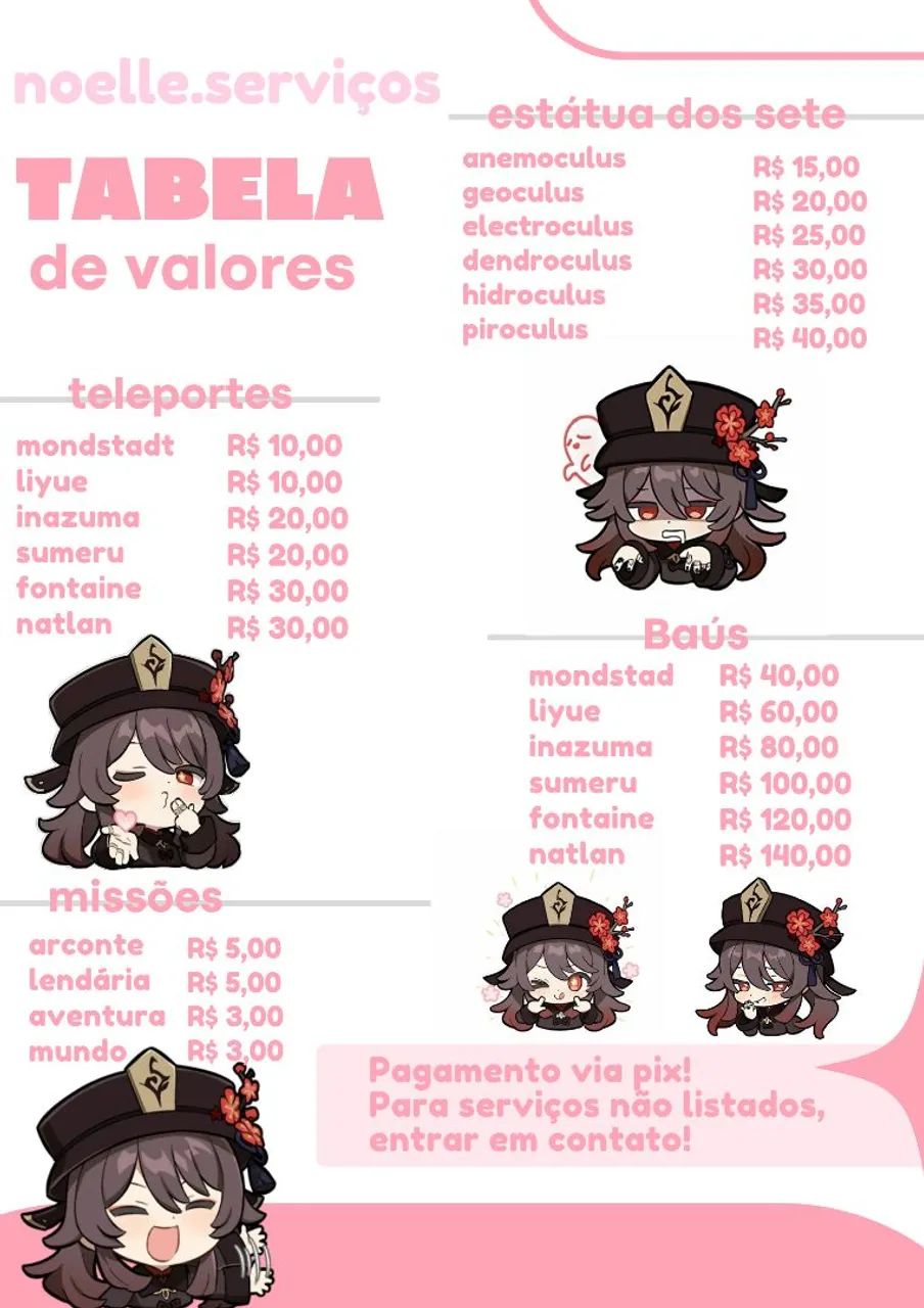 serviços de genshin impact