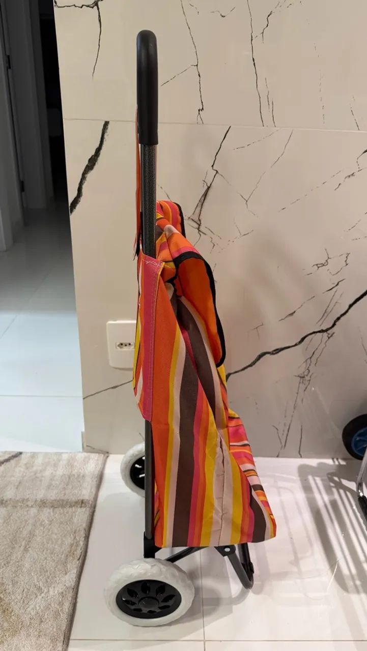 Carrinho de Feira e Compras Dobrável com Bolsa - Foto 3
