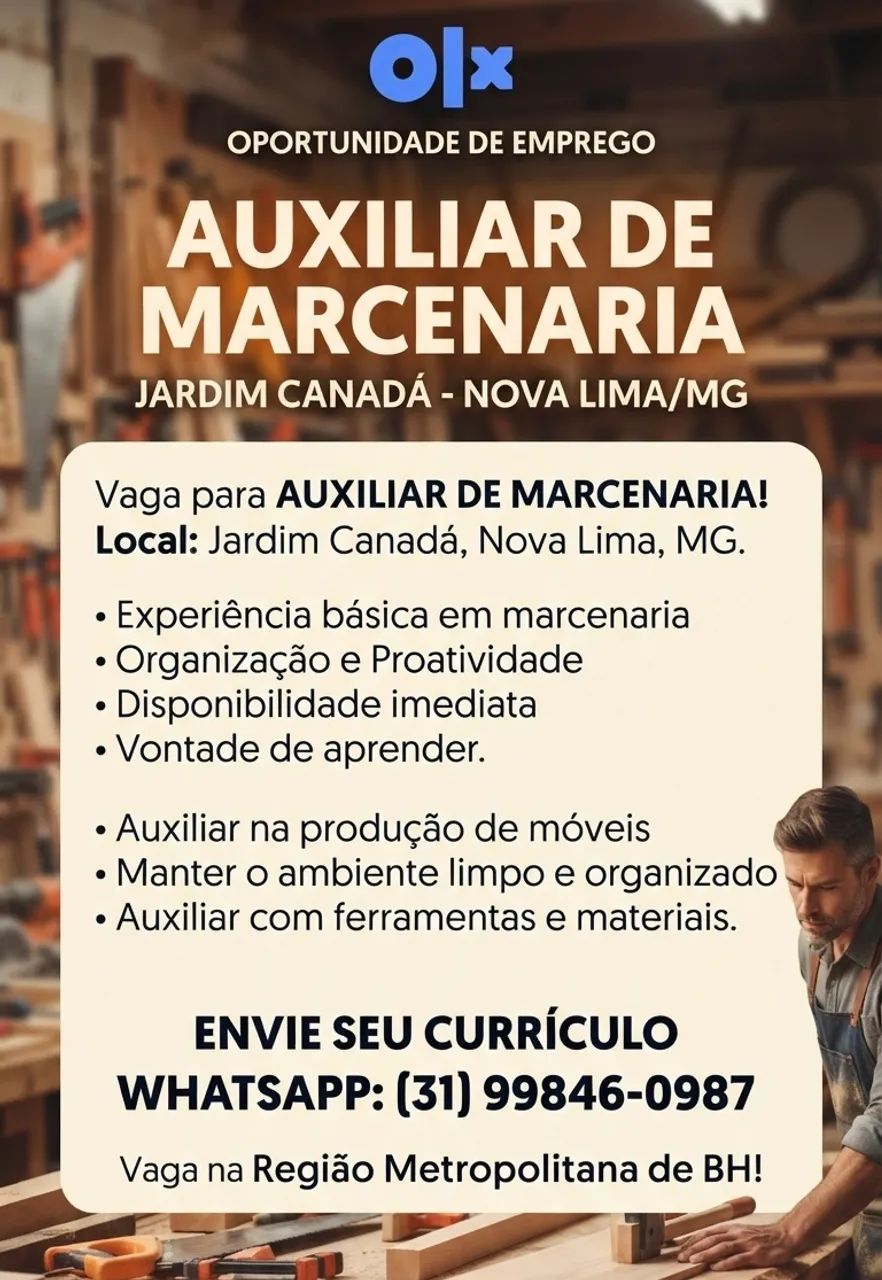 Auxiliar de Marcenaria Jardim Canadá