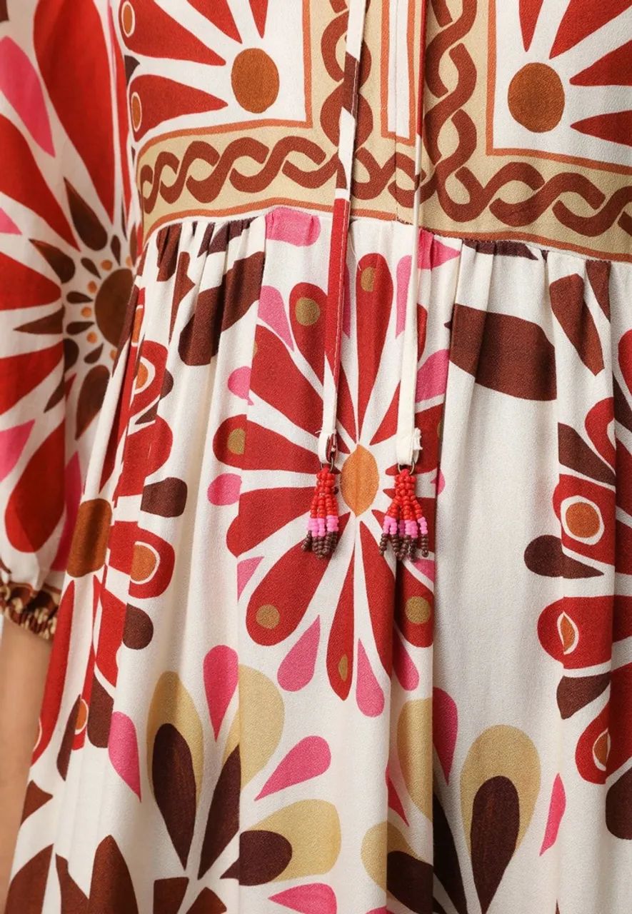 Vestido Farm MIDI Florejo OFF-WHITE  - Foto 3