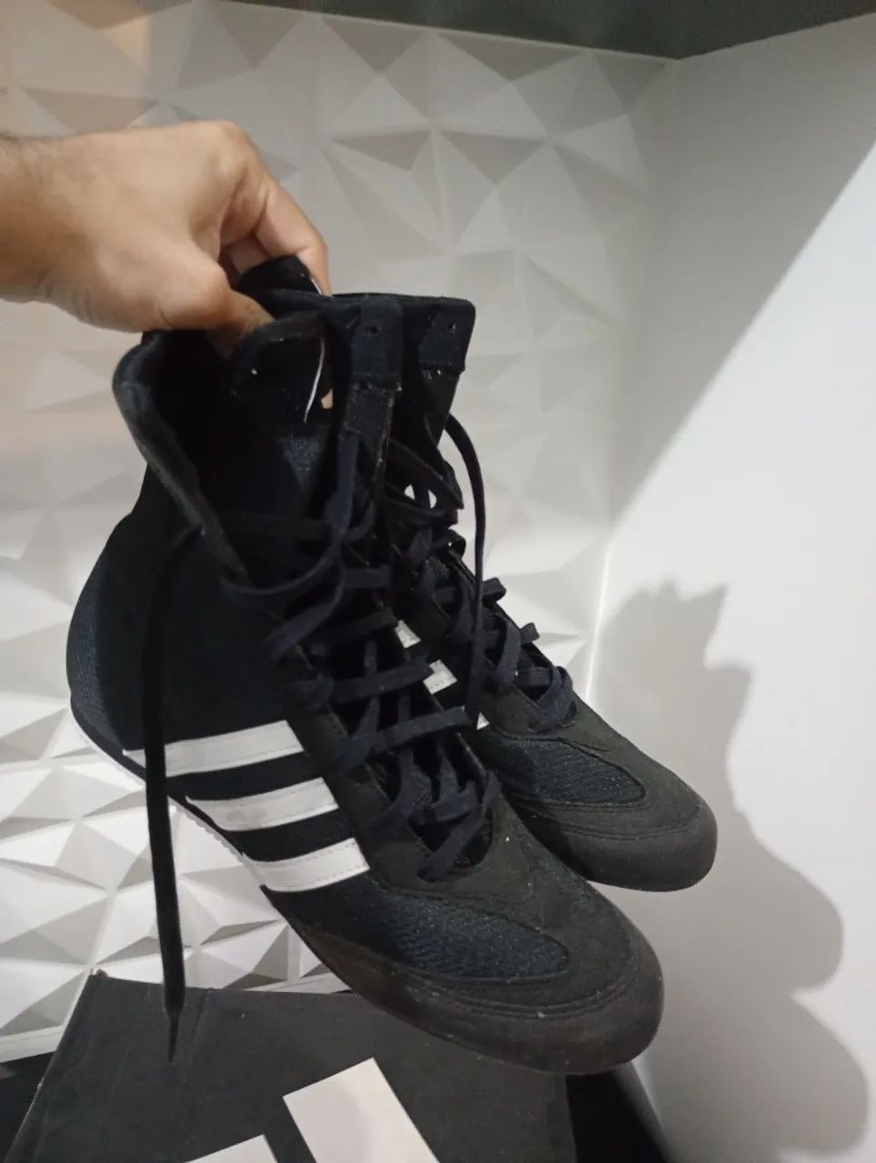 Sapatilha De Boxe adidas Hog 2.0 Boots Fx0561 Preto/branco - Foto 5