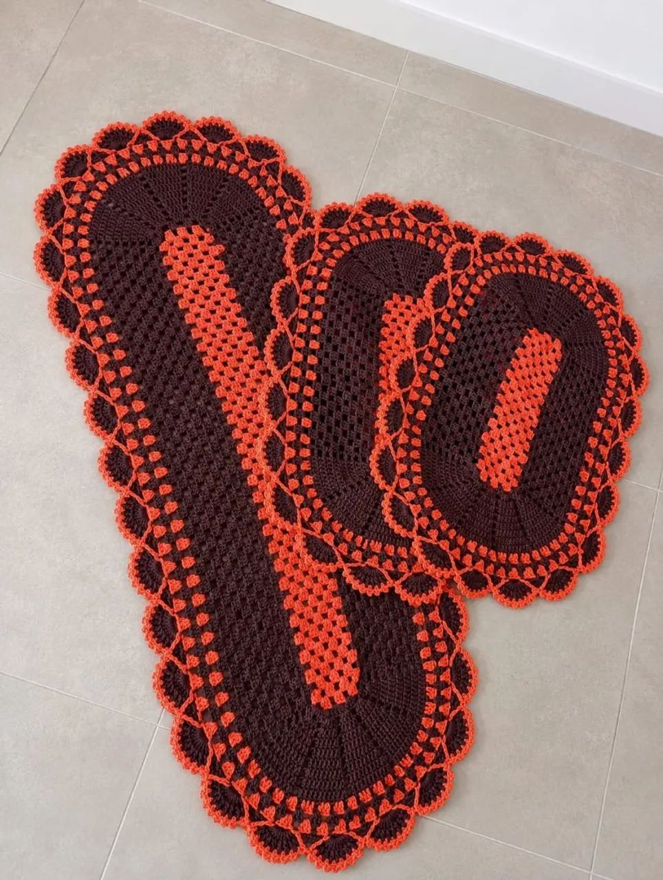 Conjunto De Tapetes De Crochê