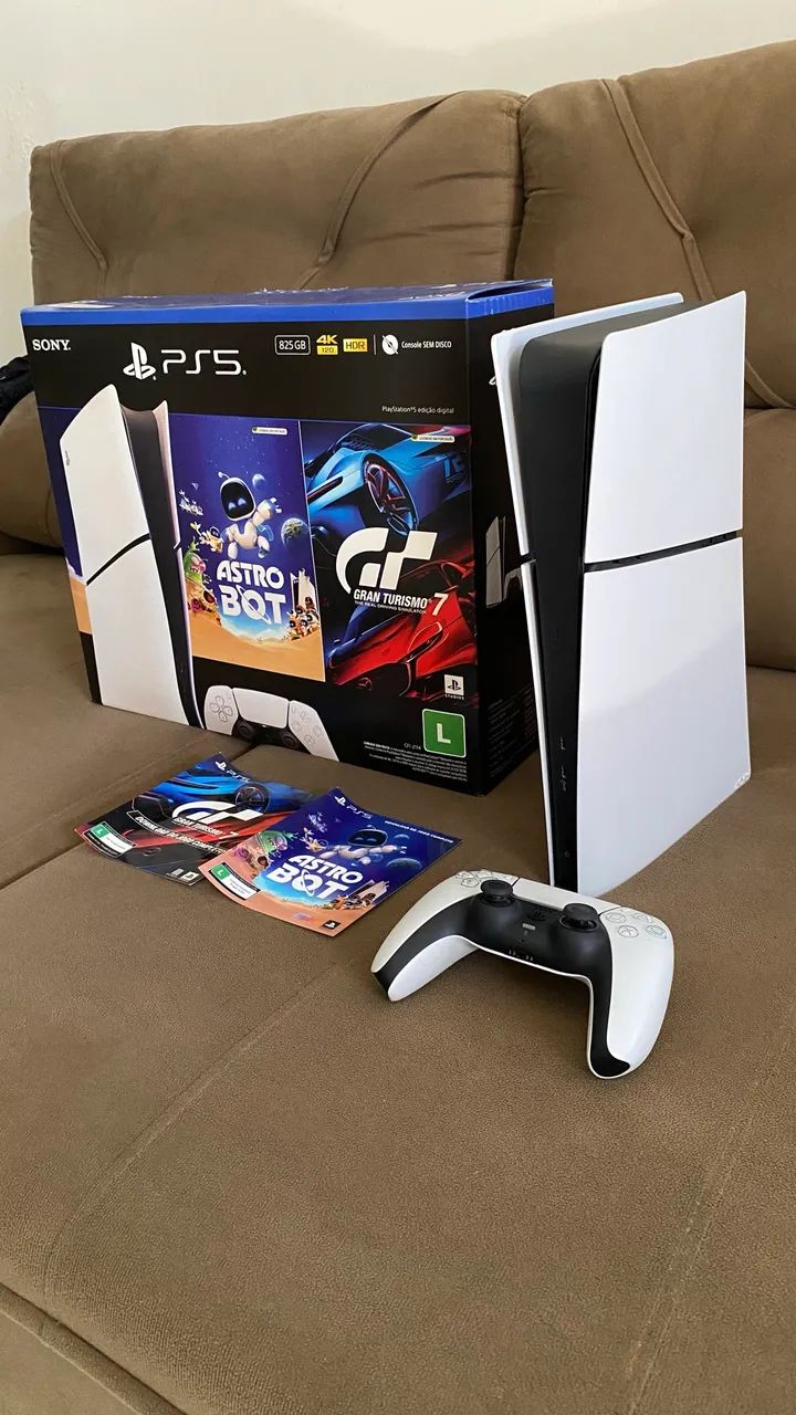 PS5 slim com 5 jogos e NF  - Foto 3