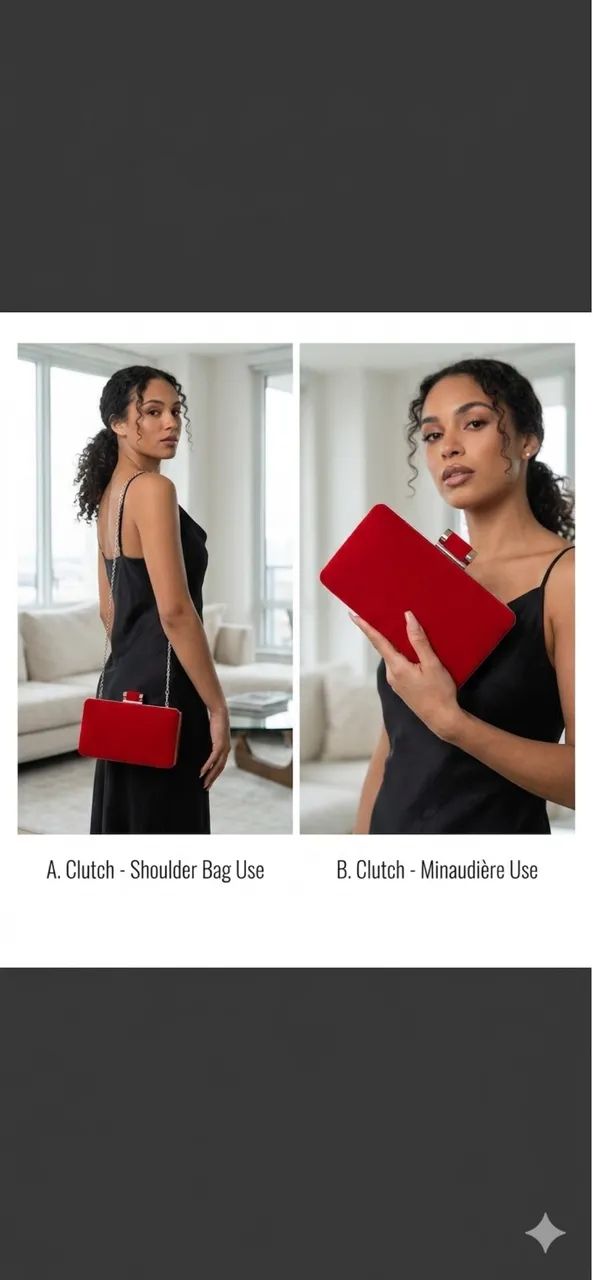 Bolsa clutch com acabamento em veludo - Foto 5