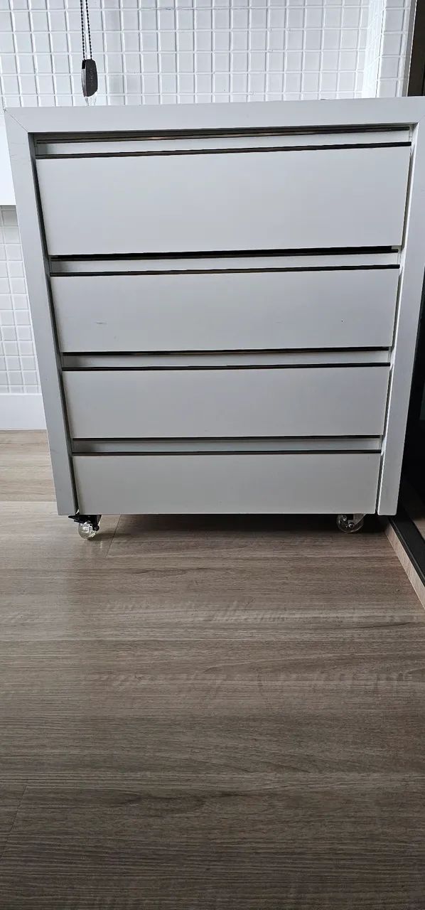 Gaveteiro 4 Gavetas 100% MDF (Corrediças Telescópicas) - Ótimo Estado